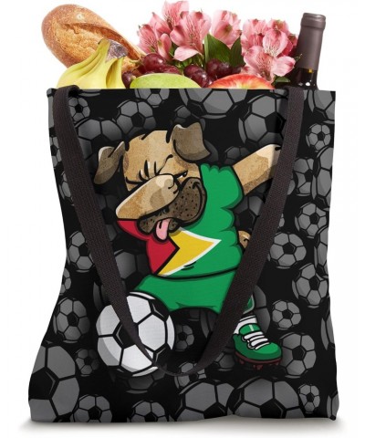 Dabbing Pug Dog Guyana Soccer Fans Jersey Guyanese Football Tote Bag $14.67 Totes