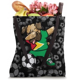 Dabbing Pug Dog Guyana Soccer Fans Jersey Guyanese Football Tote Bag $14.67 Totes