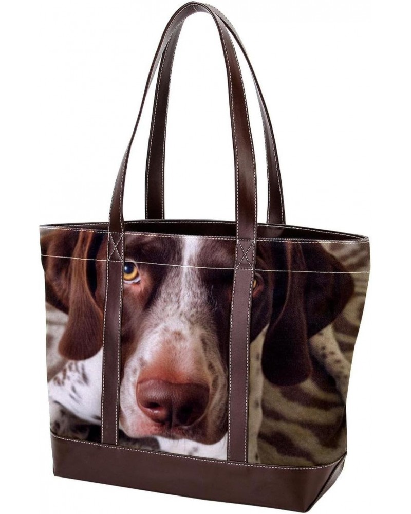 The Tote Bag For Women,Tote Bag With Zipper,Canvas Tote Bag,Black White Dog Handbags $25.87 Totes