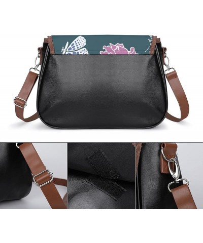 Leather Hobo Bags Women's Crossbody Shoulder Bag Classic City Top Handle Satchels Black Cat Silhouette Color6 $23.00 Crossbod...