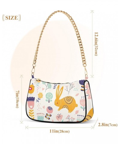 Clutch Shoulder Bags Tote Evening Purse Handbags for Women Hobo Bags Rabbit Colorful with Zipper Closure $16.00 Totes