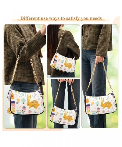 Clutch Shoulder Bags Tote Evening Purse Handbags for Women Hobo Bags Rabbit Colorful with Zipper Closure $16.00 Totes