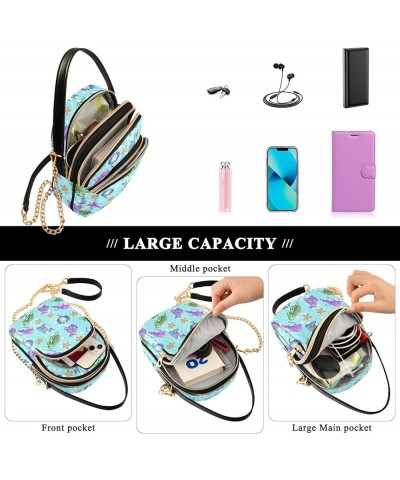 Cartoon Octopus Hearts Women's Crossbody Bag Three Zipper Design Handbag Shoulder Bag Wallet Color396 $15.07 Shoulder Bags