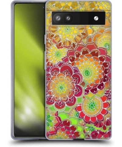 Officially Licensed Micklyn Le Feuvre Collage of Flowers and Pattern Florals 2 Soft Gel Case Compatible with Google Pixel 6a ...