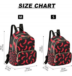 Botanic Women Backpack Cute Chilli Red Black Funny Anti-Theft Travel Backpack with Luggage Belt Lightweight Handbag Lady Purs...