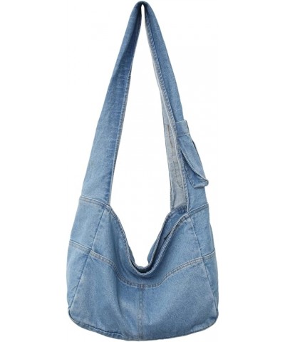 Denim Hobo Bags for Women Retro Jean Shoulder Bag Casual Jean Tote Handbags Vintage Satchel Bags for Teen Girls Light Blue $2...