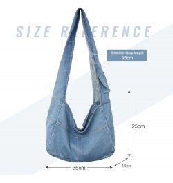 Denim Hobo Bags for Women Retro Jean Shoulder Bag Casual Jean Tote Handbags Vintage Satchel Bags for Teen Girls Light Blue $2...