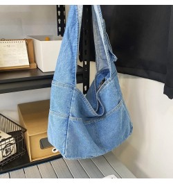 Denim Hobo Bags for Women Retro Jean Shoulder Bag Casual Jean Tote Handbags Vintage Satchel Bags for Teen Girls Light Blue $2...