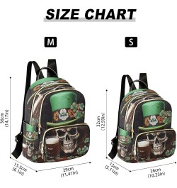 St Patrick's Day Skull Quilted Backpack for Women Travel Bags Shoulder Bag Purse for Work Daily Nurse M Small $16.42 Backpacks