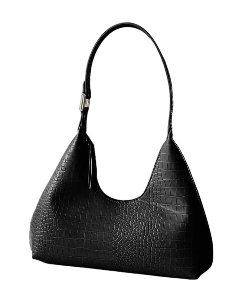 Fashion Armpit Bag Alligator Print Shoulder Bags for Girl Women Lady Purse Underarm Trendy Handbag Vintage Bag Tote Bag Black...