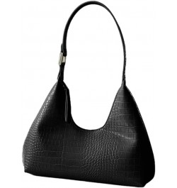 Fashion Armpit Bag Alligator Print Shoulder Bags for Girl Women Lady Purse Underarm Trendy Handbag Vintage Bag Tote Bag Black...