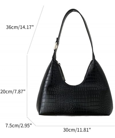 Fashion Armpit Bag Alligator Print Shoulder Bags for Girl Women Lady Purse Underarm Trendy Handbag Vintage Bag Tote Bag Black...