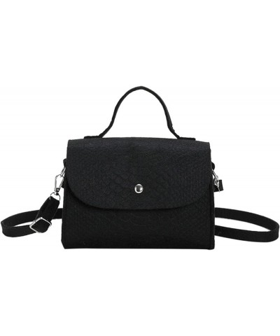 Women Crossbody Bag Daily Collocation Fine Texture Women Square Crossbody Bag Work Supply Black $7.61 Crossbody Bags