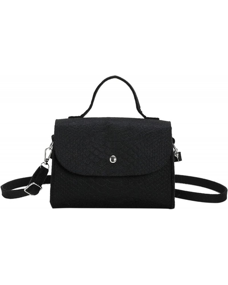 Women Crossbody Bag Daily Collocation Fine Texture Women Square Crossbody Bag Work Supply Black $7.61 Crossbody Bags