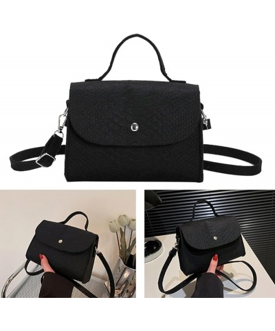 Women Crossbody Bag Daily Collocation Fine Texture Women Square Crossbody Bag Work Supply Black $7.61 Crossbody Bags