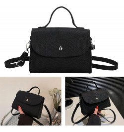 Women Crossbody Bag Daily Collocation Fine Texture Women Square Crossbody Bag Work Supply Black $7.61 Crossbody Bags