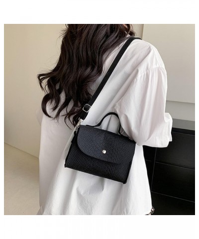 Women Crossbody Bag Daily Collocation Fine Texture Women Square Crossbody Bag Work Supply Black $7.61 Crossbody Bags