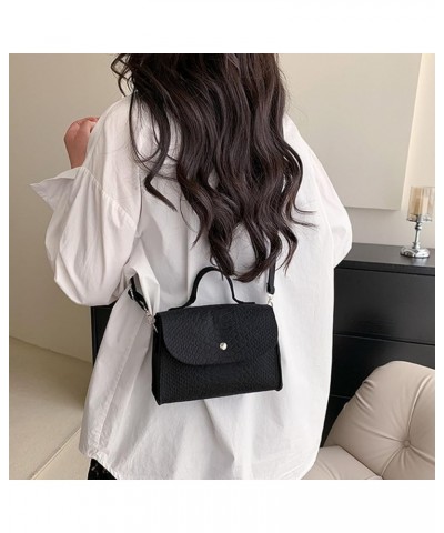 Women Crossbody Bag Daily Collocation Fine Texture Women Square Crossbody Bag Work Supply Black $7.61 Crossbody Bags