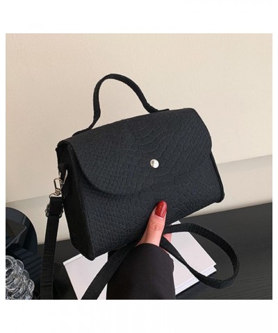 Women Crossbody Bag Daily Collocation Fine Texture Women Square Crossbody Bag Work Supply Black $7.61 Crossbody Bags