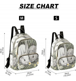 Watercolor Bunnies Flower Quilted Backpack for Women Travel Bag Shoulder Bags Purses for Daily Work Nurse S Medium $17.04 Bac...