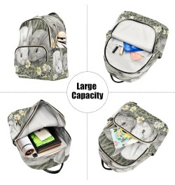 Watercolor Bunnies Flower Quilted Backpack for Women Travel Bag Shoulder Bags Purses for Daily Work Nurse S Medium $17.04 Bac...