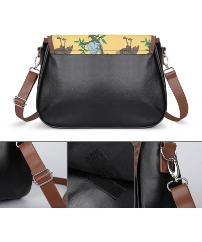 Sloth Pattern Women Crossbody Clutch Purse Handbag Shoulder Bags Style-4 $23.30 Crossbody Bags