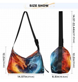 3d Printing Dragons Crossbody Bag Hobo Handbag Purse Fashion PU Leather Shoulder Bags for Women $14.62 Hobo Bags