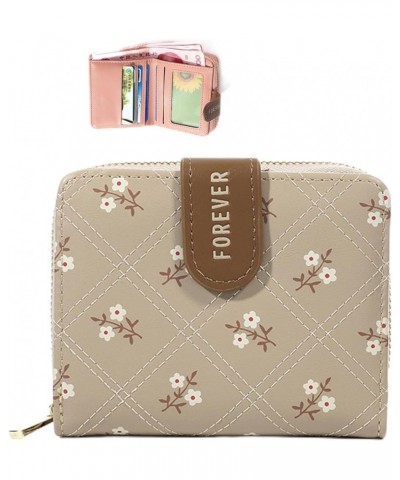 Credit Card Holder Wallet for Women Cute Small Leather Ladies Wallets RFID Purse Floral Print Bifold Zipper Card Case Wallet ...