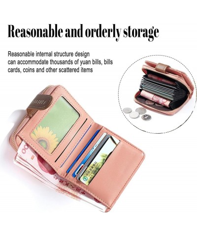 Credit Card Holder Wallet for Women Cute Small Leather Ladies Wallets RFID Purse Floral Print Bifold Zipper Card Case Wallet ...