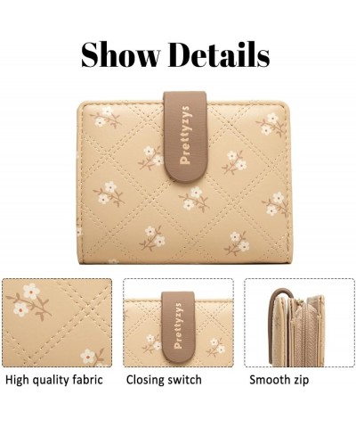 Credit Card Holder Wallet for Women Cute Small Leather Ladies Wallets RFID Purse Floral Print Bifold Zipper Card Case Wallet ...