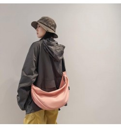 Women Dumpling Shoulder Bag Ruched Dumpling Bag Clutch Purse Crossbody Bag Pink $9.31 Shoulder Bags