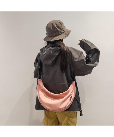 Women Dumpling Shoulder Bag Ruched Dumpling Bag Clutch Purse Crossbody Bag Pink $9.31 Shoulder Bags