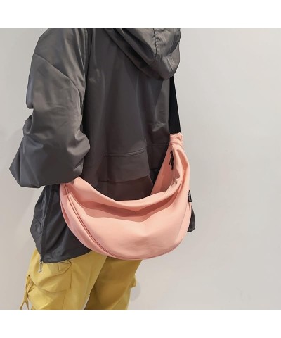 Women Dumpling Shoulder Bag Ruched Dumpling Bag Clutch Purse Crossbody Bag Pink $9.31 Shoulder Bags