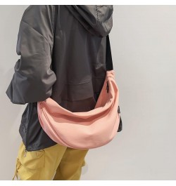 Women Dumpling Shoulder Bag Ruched Dumpling Bag Clutch Purse Crossbody Bag Pink $9.31 Shoulder Bags