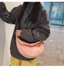 Women Dumpling Shoulder Bag Ruched Dumpling Bag Clutch Purse Crossbody Bag Pink $9.31 Shoulder Bags