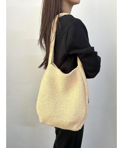 Crochet Tote Bag for Women Knit Tote Bag - Knit Boho Casual Hobo Bags, Vacation Aesthetic Shoulder Bag Yellow $11.39 Shoulder...