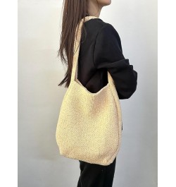 Crochet Tote Bag for Women Knit Tote Bag - Knit Boho Casual Hobo Bags, Vacation Aesthetic Shoulder Bag Yellow $11.39 Shoulder...