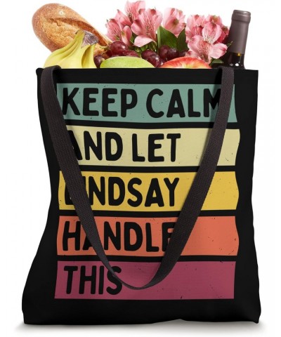 Keep Calm And Let Lindsay Handle This Funny Quote Retro Tote Bag $9.64 Totes