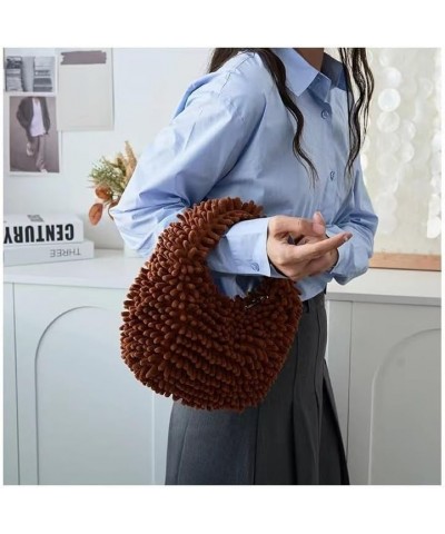 Fuzzy Purse, Tote Bag, Cute Plush Purse for Women small handbags, mini handbags Brown $12.84 Crossbody Bags