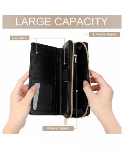 Beluga Wave Womens Leather Wallets Slim Card Holder Purse RFID Blocking Bifold Clutch Handbag Zippered Pocket $25.19 Wallets