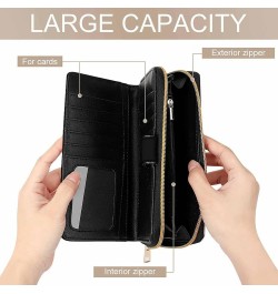 Beluga Wave Womens Leather Wallets Slim Card Holder Purse RFID Blocking Bifold Clutch Handbag Zippered Pocket $25.19 Wallets