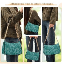 Women Handbag Purses Turquiose Floral Chain Shoulder bag Chain Clutch Tote Handbags Hobo Shoulder Bag Pattern 423 $14.10 Shou...