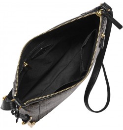 Women's Tara Leather Crossbody Purse Handbag for Women Black/Brown $38.59 Crossbody Bags