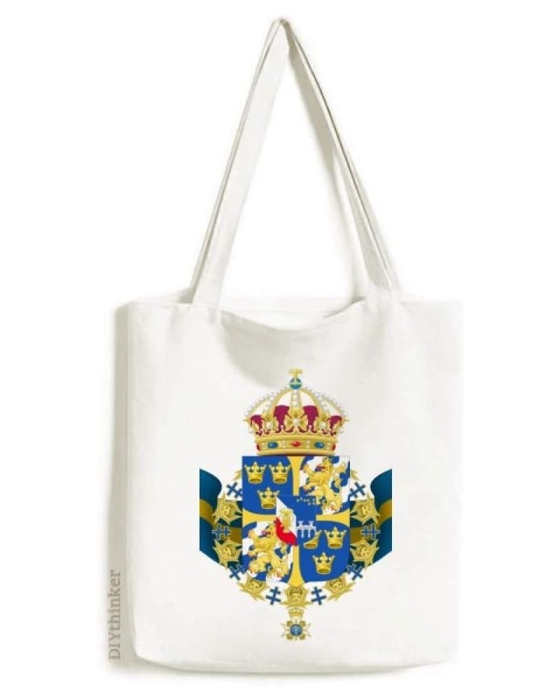 Sweden National Emblem Country Symbol Tote Canvas Bag Shopping Satchel Casual Handbag $12.71 Totes