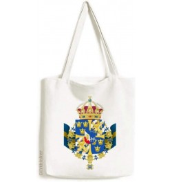 Sweden National Emblem Country Symbol Tote Canvas Bag Shopping Satchel Casual Handbag $12.71 Totes