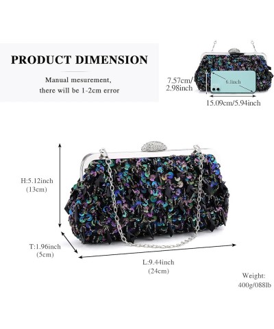 1920s Vintage Purse Beaded Sequin Clutches Evening Bags for Women Formal Wedding Clutch Purse Prom Party Handbags Blue $29.52...