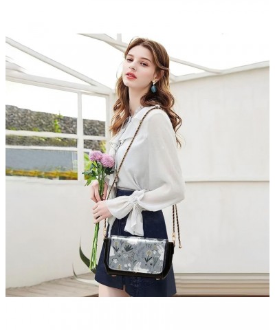 Cute Print Women Shoulder Leather Bags, Floral Cute Bunny Rabbit Women Crossbody Bag Purses Waterproof Handbags Childish Flor...