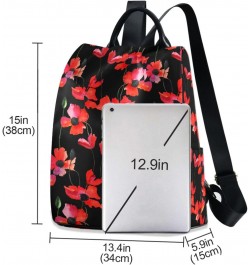 Poppy Flower Women Backpack Purse Anti-theft Travel Backpack Fashion Shoulder Handbag $23.19 Backpacks