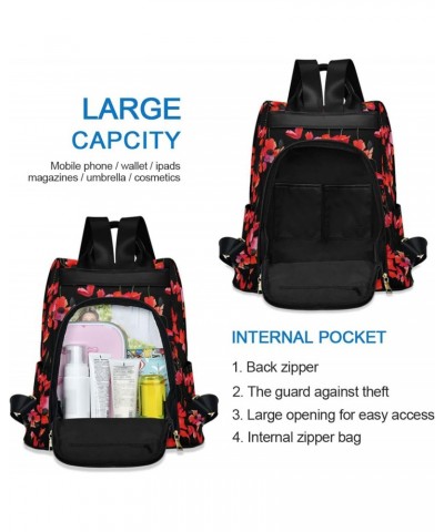 Poppy Flower Women Backpack Purse Anti-theft Travel Backpack Fashion Shoulder Handbag $23.19 Backpacks