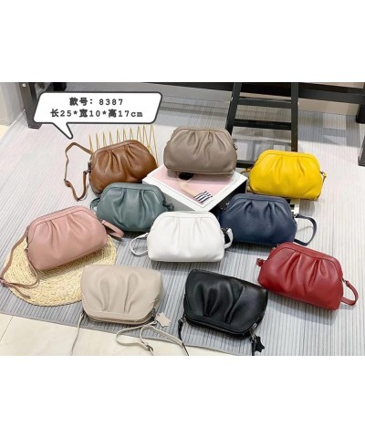 Shell Bag Genuine Leather Women's Unique Shoulder Bags Hobo Handbags Multi-Color Cloud Handbag (Yellow) Green $40.19 Hobo Bags